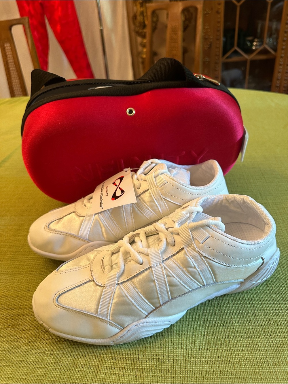 NFINITY White Lace-Up Cheer Sneakers brand new with tags and carry case